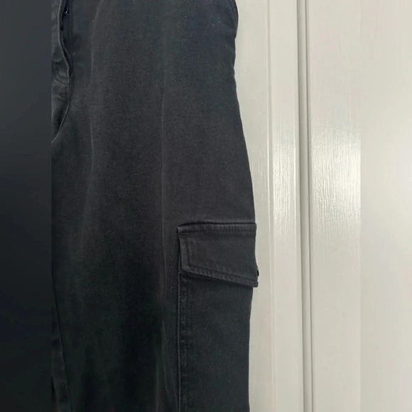 Aritzia Wilfred Free Jeans Womens Size 12 Black Modern Cargo Twill High Rise - Picture 7 of 12